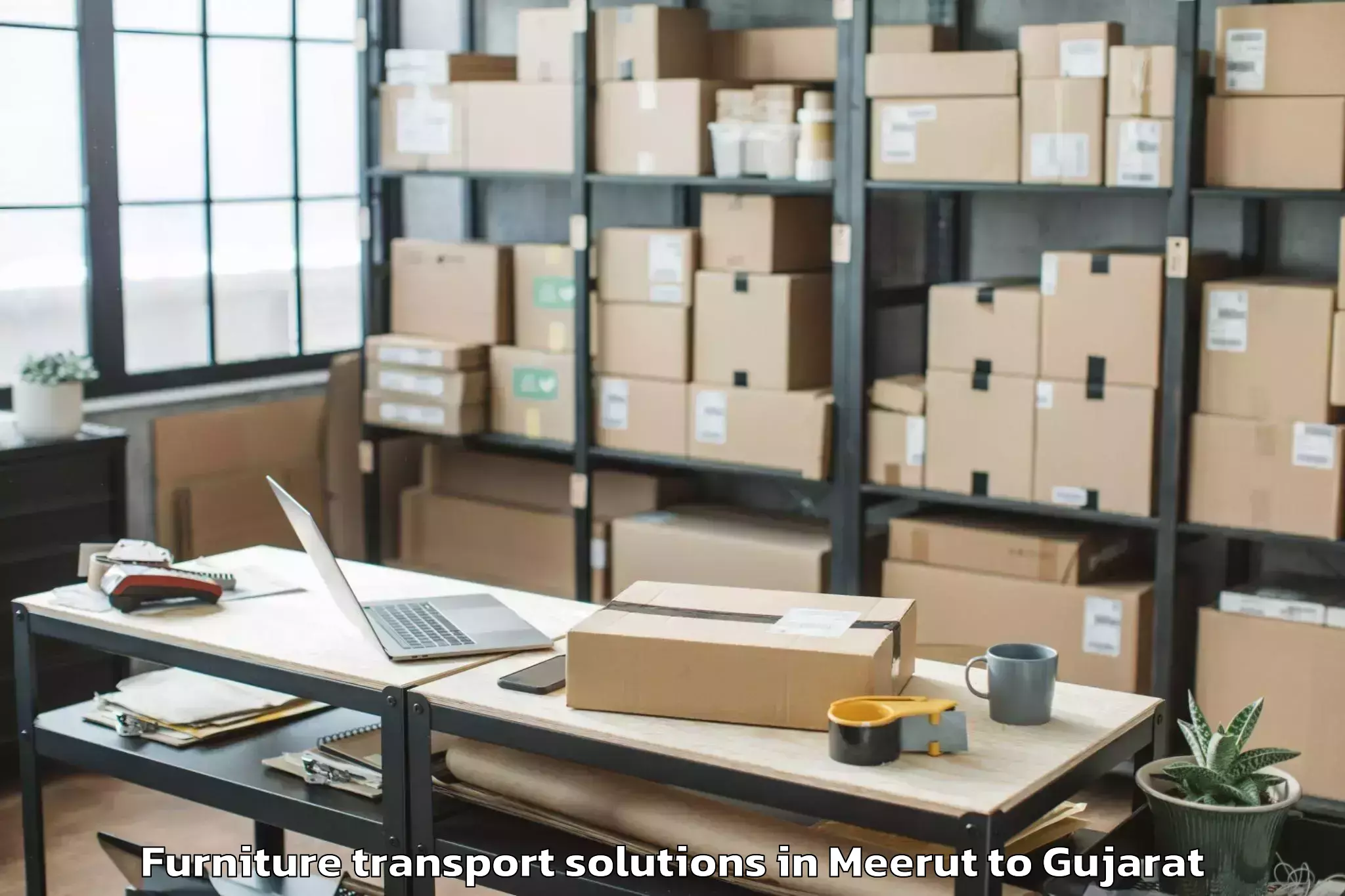 Book Meerut to Kavant Furniture Transport Solutions Online